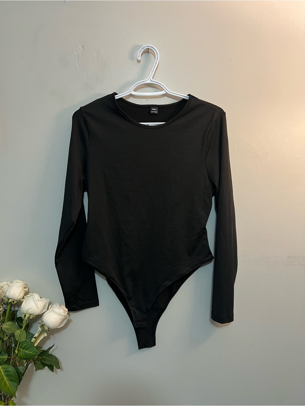 SHEIN Black Long-Sleeve Bodysuit